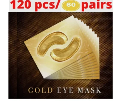GLOBAL 120 Stück Unter den Augen Gel Pad Kristall Kollagen 24k Gold Gesichtsmaske Anti-Aging Falten
