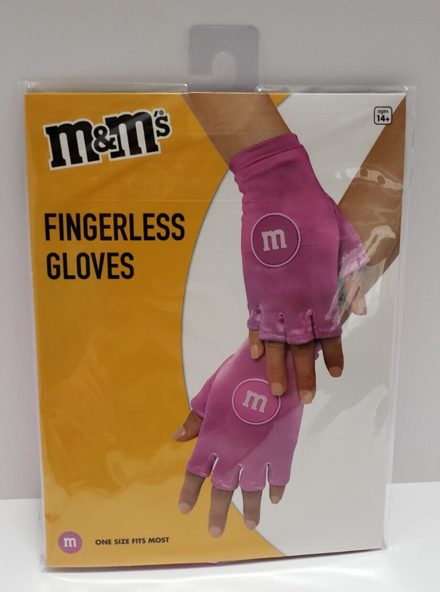 M&M Fingerless Gloves Pink One Size Spirit Halloween Costume