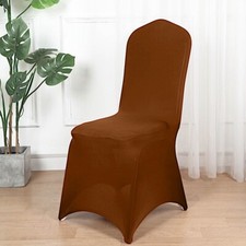 6 CINNAMON BROWN SPANDEX CHAIR COVERS for Wedding Banquet Party Reception