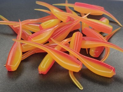 24 Slab Hunter Motor Oil Grub Jigs - Crappie, Panfish, Trout Fishing Lures By Hooked Baits