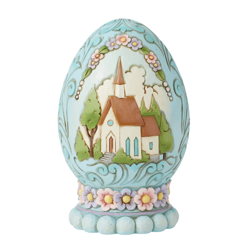 Jim Shore Figurine EGG WITH CHURCH SCENE-LET US REJOICE 6016371 BRAND NEW