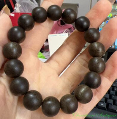 Vietnam Sinking Qinan Kynam Kyara Kinam Agarwood 12mm 16 Prayer Beads Juzu #1762