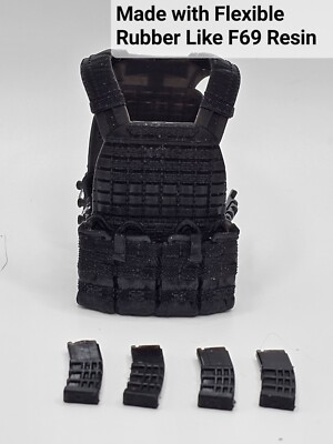3d Printed FOUR AMMO POUCH FLEXIBLE VEST 1:12 6'' GI Joe Classified/Marvel Legend