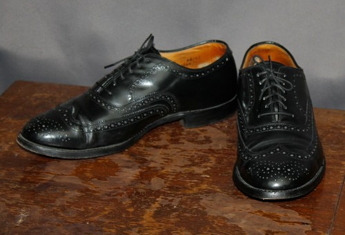 Murphy Black Leather Wingtip Shoes 9.5 