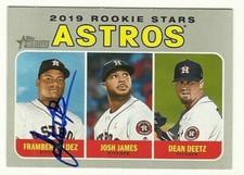 2019 HERITAGE #400 FRAMBER VALDEZ ASTROS AUTOGRAPHED SIGNED BASEBALL CARD RC