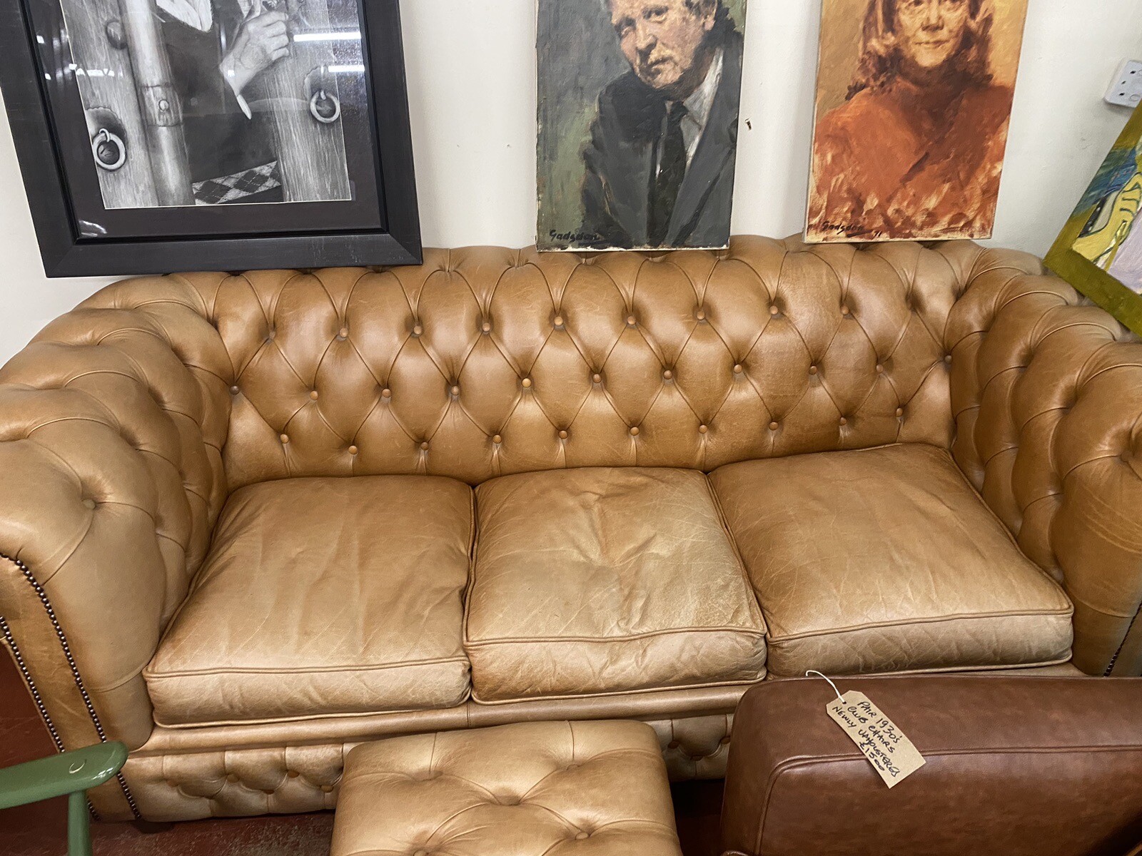 chesterfield sofa bed Leather eBay