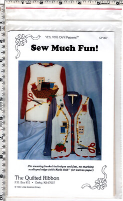 ''Sew Much Fun'' 1996 Yes, You Can! Vest Sewing Appliqué Craft Pattern CP307