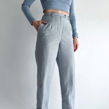 90s blue  white houndstooth high waisted wool trouser Pendleton pants 27  