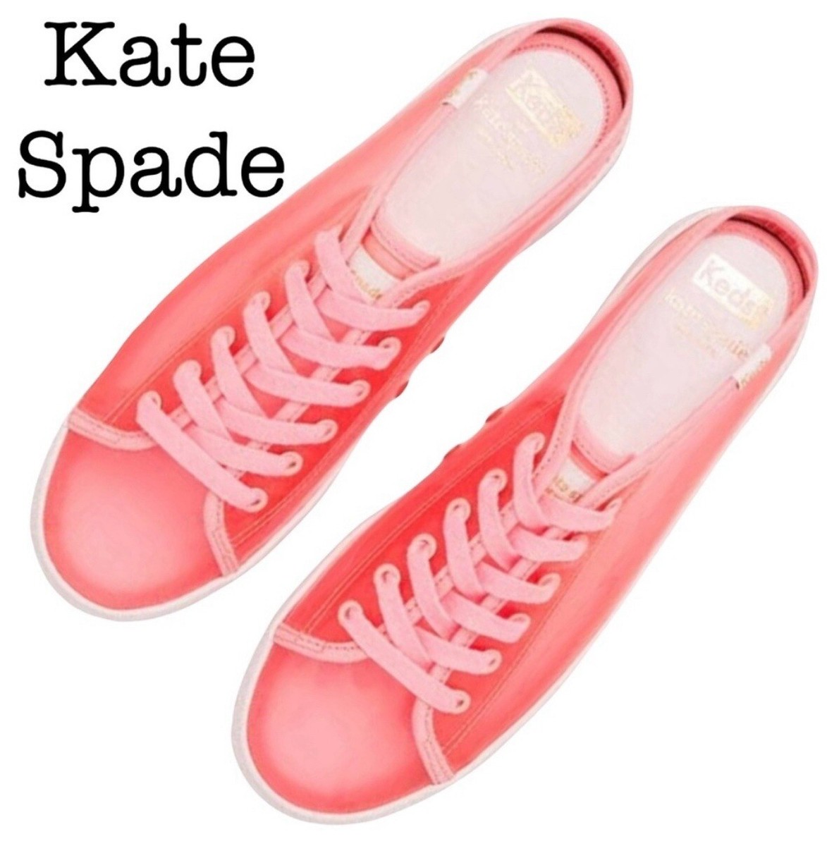 New Keds X Kate Spade Kickstart Jelly Clear Pink Mule Size