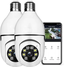 1080P E27 Light Bulb Security Wireless Camera Night Vision Color Human Tracking
