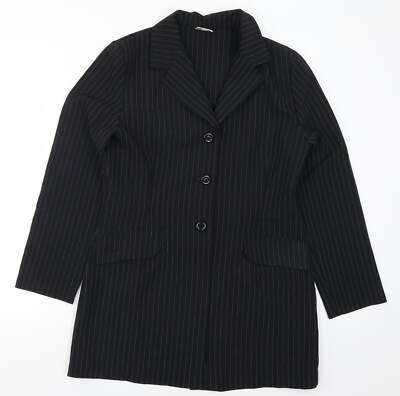 Select Damen Blazer schwarz gestreift Polyestermischung Größe 14