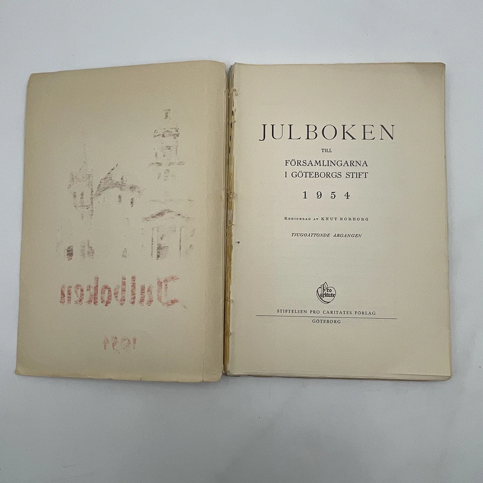 Vintage 1954 Swedish Christmas Book Julboken Prayers Bible Study PB Illustrated  - Image 2 of 4