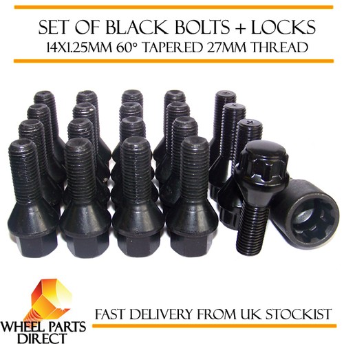 Black Wheel Bolts & Locks (16+4) 14x1.25 Nuts for BMW 3 Series [F30] 1216 eBay