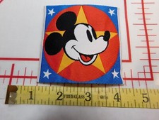 Vintage Mickey Mouse Head Circle Star Walt Disney Woven Patch