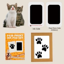 Pets Print Kit Non-toxic Inkless Ink Pads Handprint Souvenirs Gifts for Dog Cat