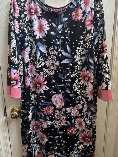 Women’s Croft & Barrow Geometric Print Shift Dress Size XXL Pink Floral NWT - Picture 4 of 20