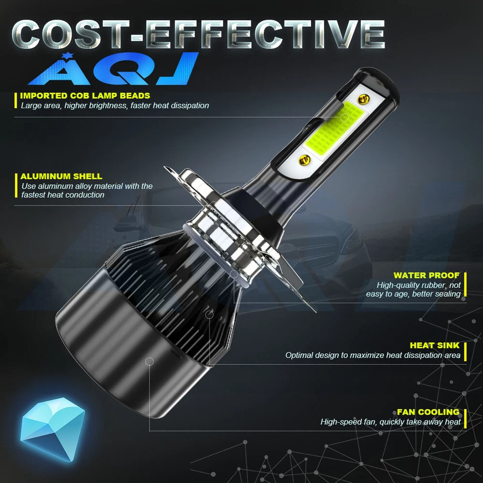 For Honda VTX1300C VTX1300S VTX1300T 04-09 Motorcycle LED Headlight Kit H4 Bulbs - Imagem 4 de 4