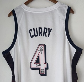 Stephen Curry "Gold" Signed Nike 2024 USA Olympics Jersey Warriors USASM BAS LOA