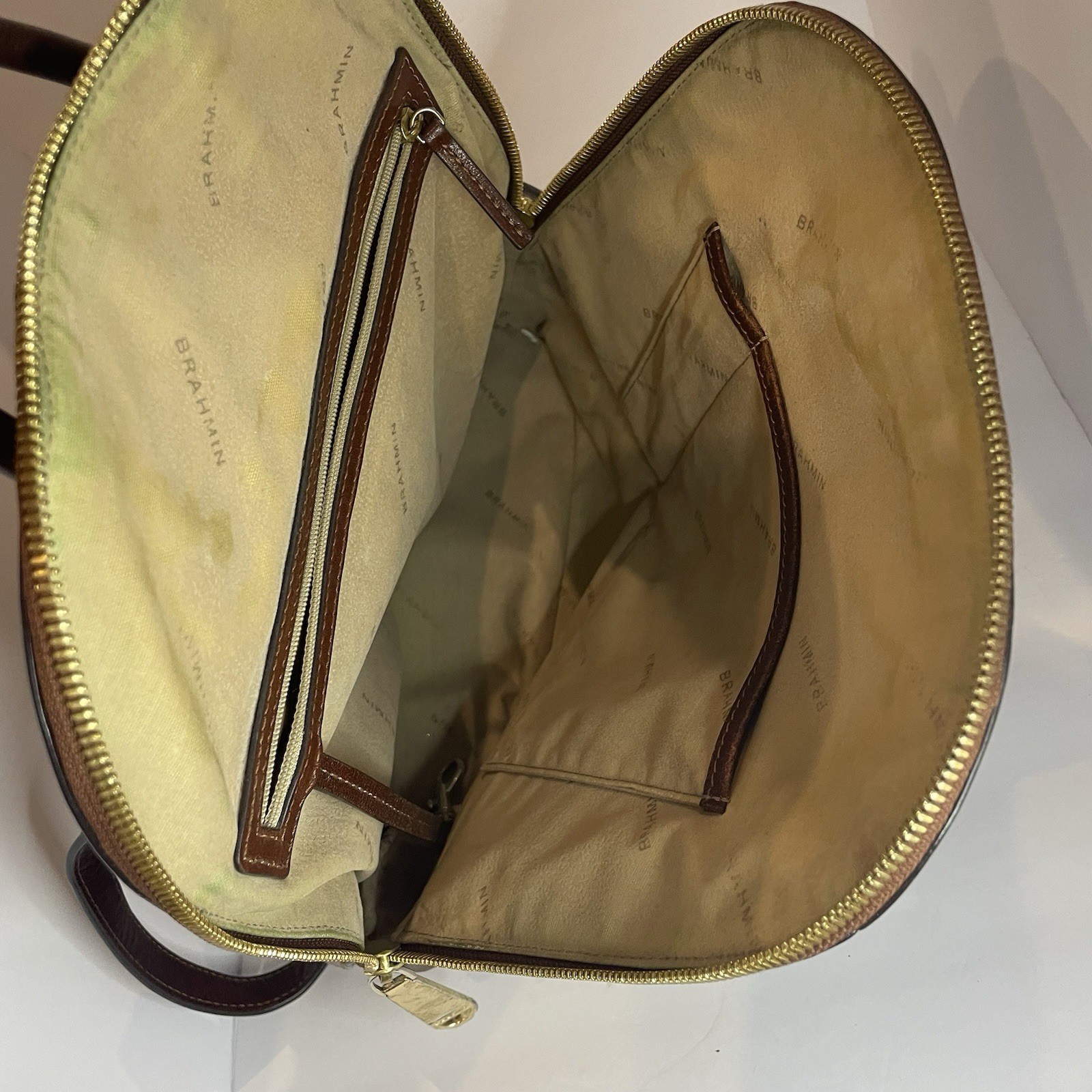 Brahmin Leather Backpack Purse Solid Brown Adjust… - image 10