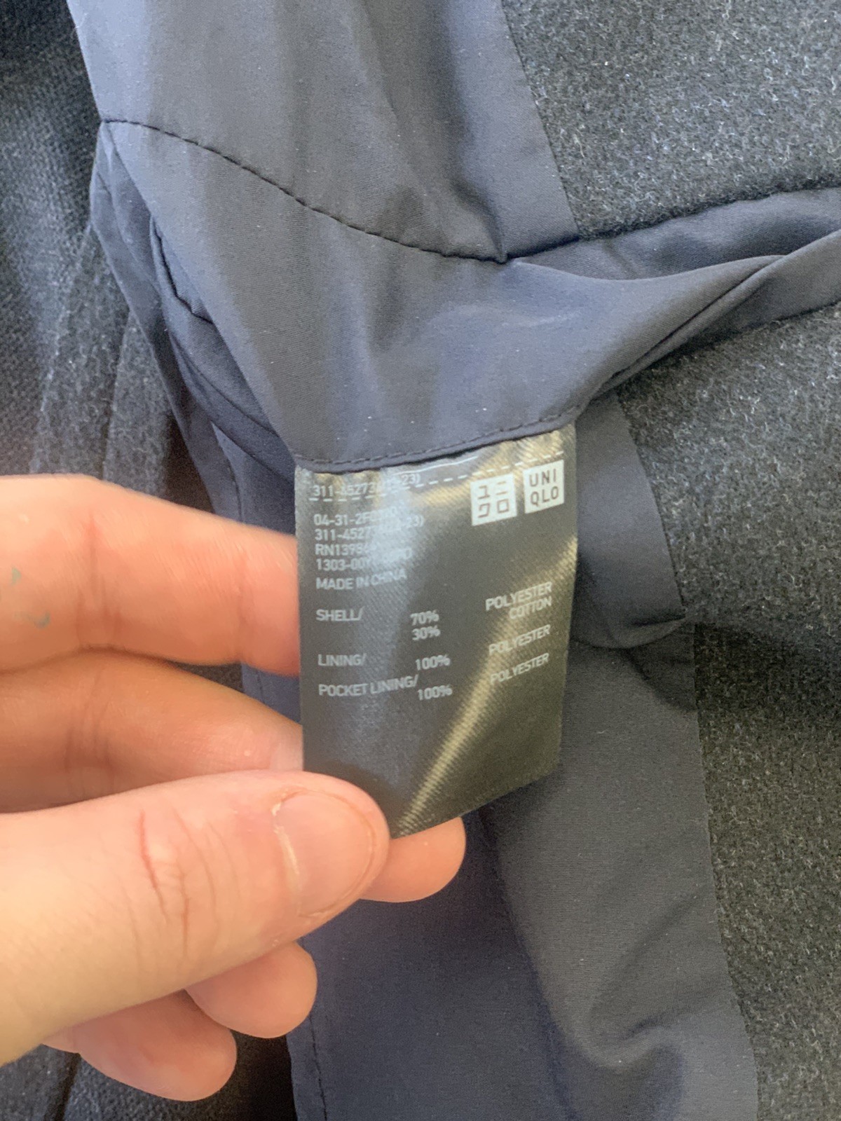 UNIQLO Mens L  Black Wool Blend Knit Blazer Jacket Unstructured EUC thumbnail 2