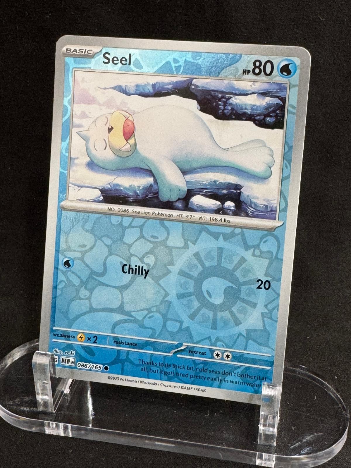 Seel 086/165 Common 151 Pokemon Reverse Holo Near Mint