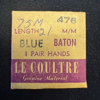 NEW Genuine Vintage LeCoultre Cal. 476 Blue Baton Hands 75M 21mm NOS Pair