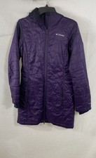 Columbia Women's Purple Omni-Heat Long Hooded Puffer Jacket Coat Sz Small