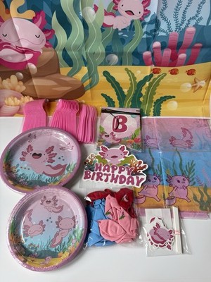 Axolotl Birthday Party Supplies For 16