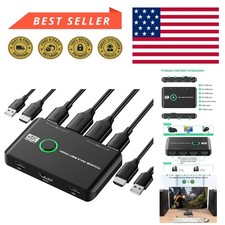 2-Port 4K HDMI KVM Switch: Effortlessly Control 2 Computers with One Monitor