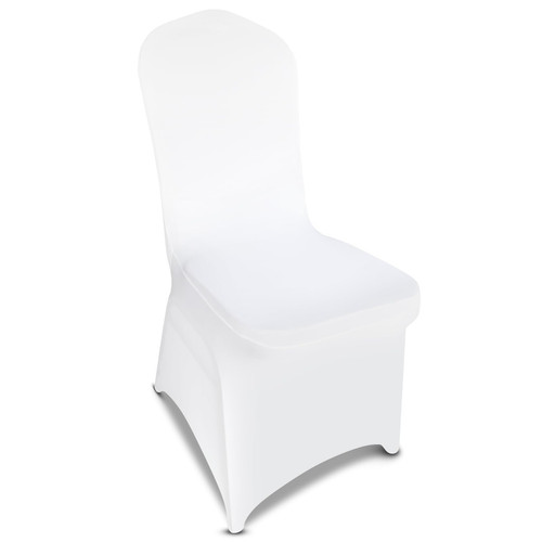 100 Pieces White Chair Covers - Versatile Stretch Polyester Spandex Dining Ch...