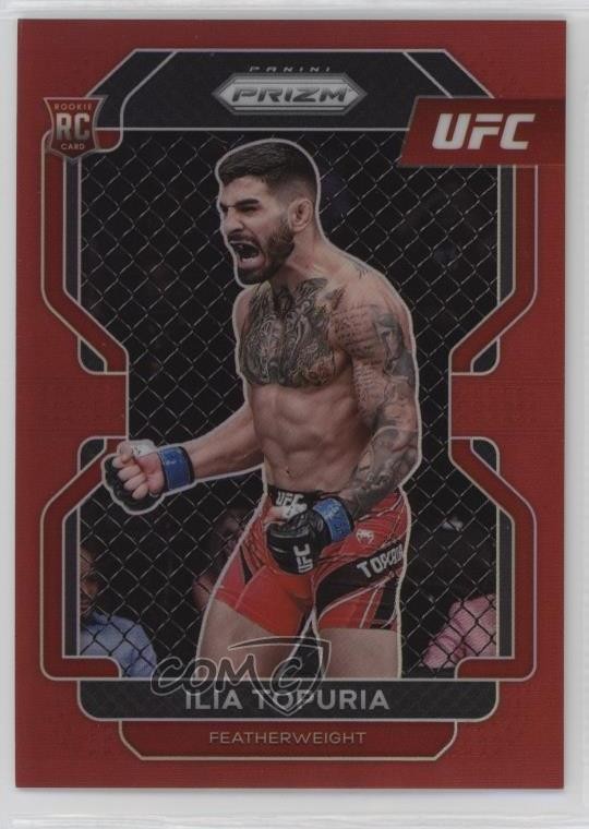 2022 Panini Prizm UFC Red Prizm 120/299 Ilia Topuria #115 Rookie RC