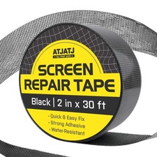 2in x 30ft (360in) Window Screen Repair Tape, Door x 30ft, Black