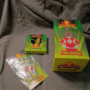 MMPR Power Rangers Pint Glass Coasters and Bottle Opener Set