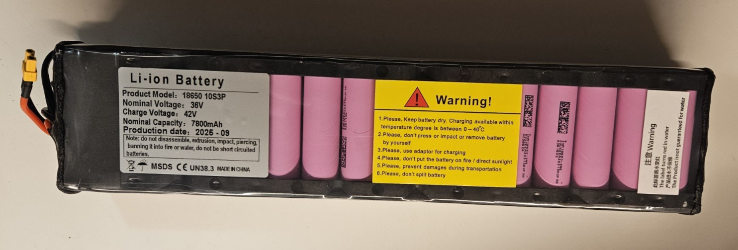 (New other (see details)) 36V 7800mAh Li-Ion Battery Pack 18650 10S3P (68.99 USD)