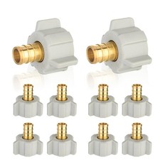 10-Pack 1/2 Pex x 1/2 Female NPT Swivel Adapter, Brass Crimp, PEX1807202,F1807