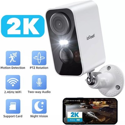 ieGeek Wireless Outdoor WiFi Security Camera 2K Smart Home Battery CCTV System