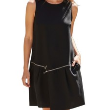 Classic Gucci Black Silk Mini Dress With Zipper Details 42 Designer Quiet Luxury