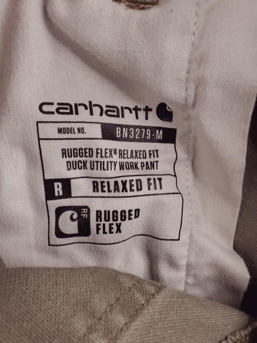 Carhartt Pants Mens 30x30 Khaki Rugged Flex Relaxed Fit Duck Utility Carpenter - Picture 10 of 18