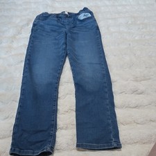 Cat  Jack Boy's Athletic Blue Denim Jeans Size 16 Elastic Waist Medium Wash Fit