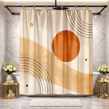 Stylish Pattern Shower Curtain for Bathtub Decor 72x72in Fabric
