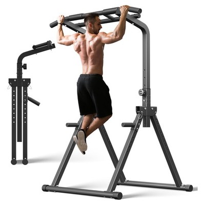 Pull Up Bar Dip Bar Free Standing Power Tower Exercise Equipment for Men Wome...