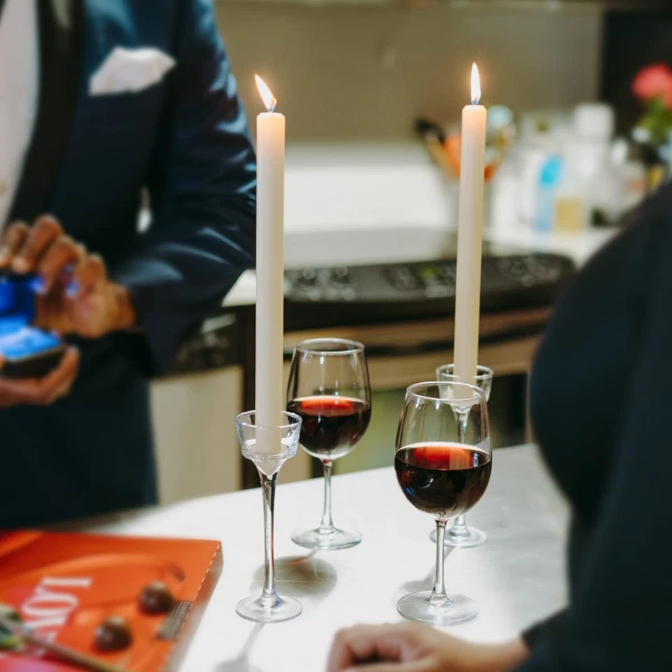 Dripless Taper Candles - Unscented White Candles Bulk Candle Sticks Long Burning - Image 3 of 4