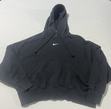 Nike Center Swoosh Black Faded Oversized Women  s Hoodie Size Small