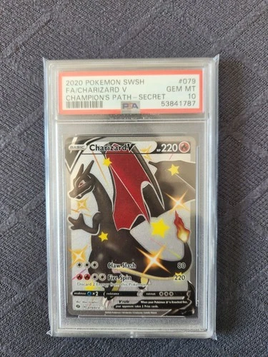 2020 Pokemon SWSH Champion's Path Secret Rare #079 FA/Charizard v PSA 10 Gem MT