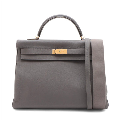 Hermès Kelly 40 Le Tournay Togo Etain Gold Metal Fittings A:2017