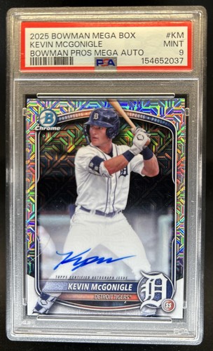 2025 Bowman Kevin McGonigle Chrome Auto Mega Box Refractor 1st #BMA-KM PSA 9