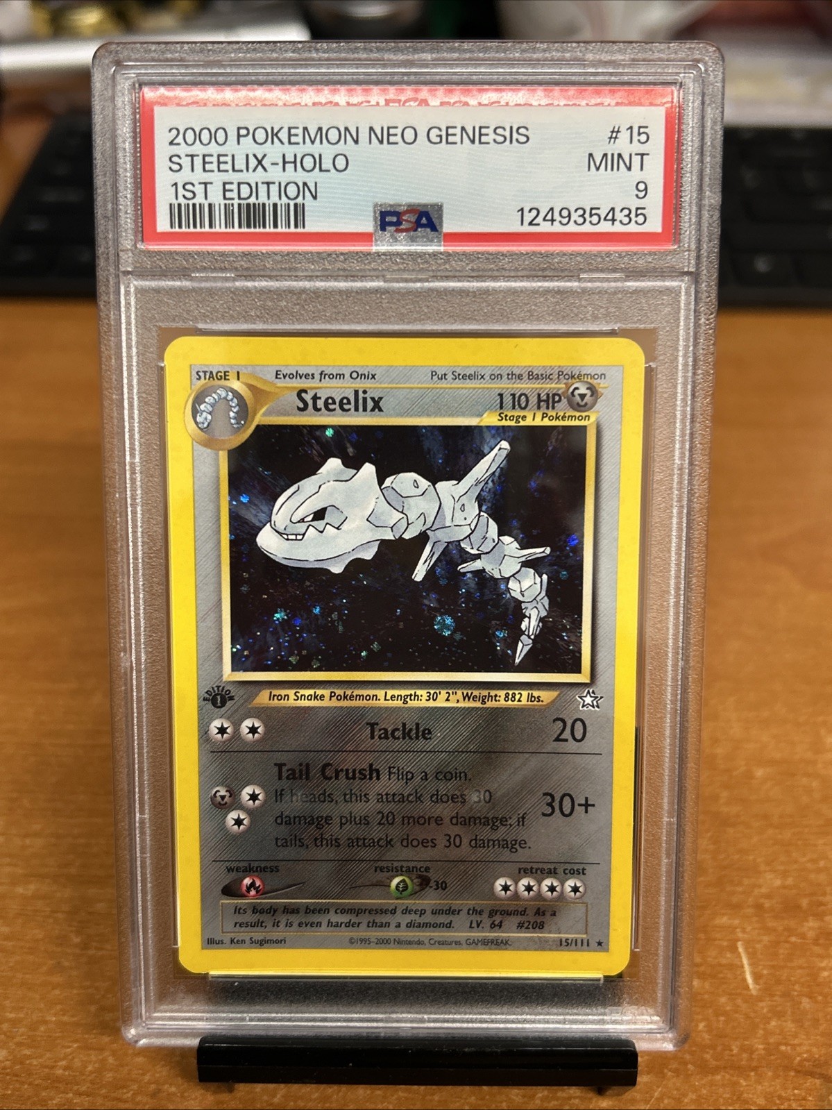 Pokemon 1st Edition Steelix 15/111 PSA 9 Mint Neo Genesis Holo Rare Vintage