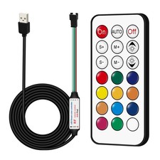 DC 5V USB 3PIN LED Strip Controller 21Key RF Remote Fits WS2811 WS2812B