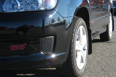 Rally Armor for 2003-2008 Subaru Forester Basic Black Mud Flap w/ Black Logo