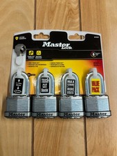 MASTER LOCK M1XQLF 4PK PADLOCKS, STAINLESS ST...